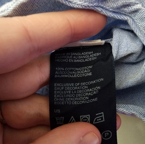 Tommy Hilfiger Button Up Blue Shirt Size Large - Picture 5 of 7